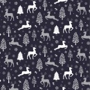 White Christmas Col 105 Reindeer Navy/Silver - Due July/Aug